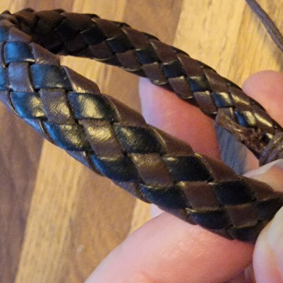 Boho Two Tone Braided Leather Bracelet - Picture 6 of 7